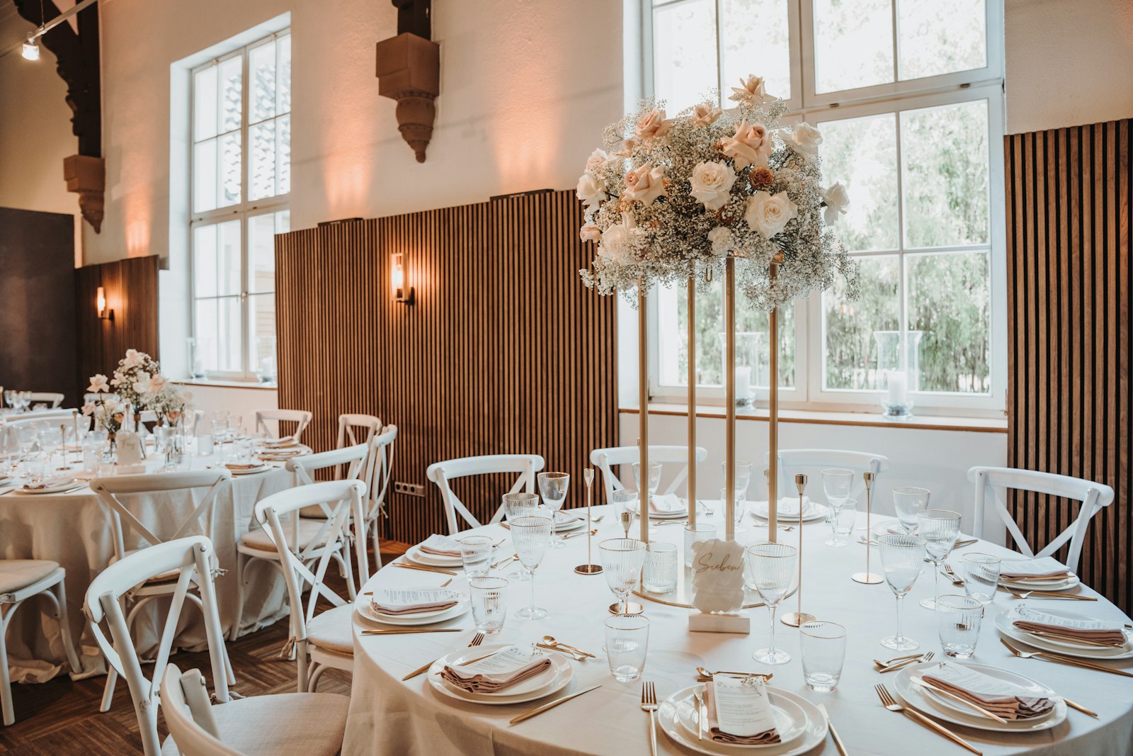 a table set up for a formal dinner