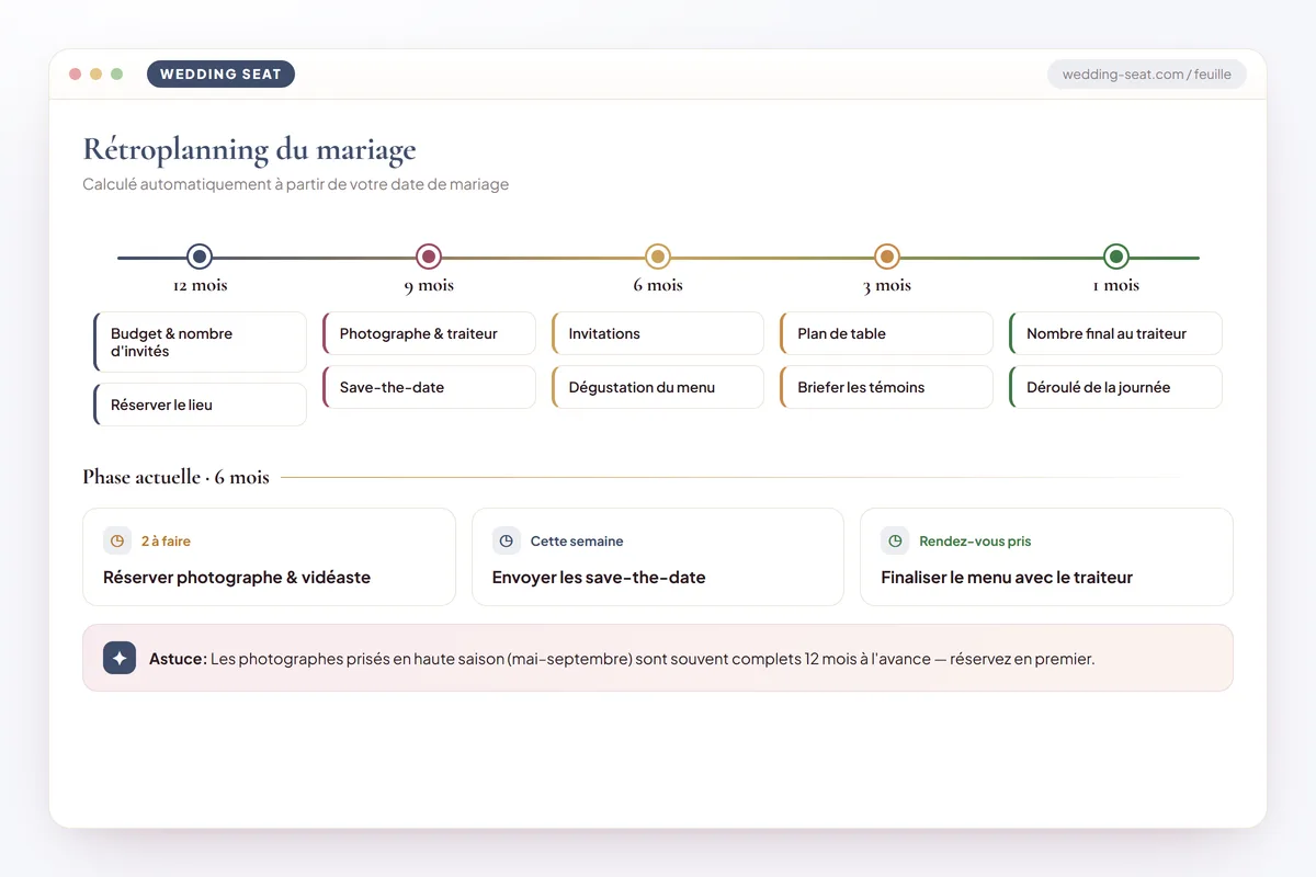 Wedding Seat — Rétroplanning du mariage · Dusk Blue
