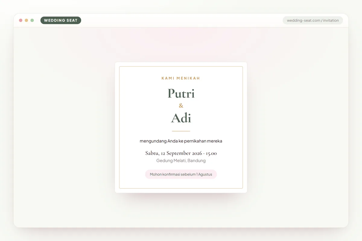 Wedding Seat — Undangan – pratinjau · Sage & Olive