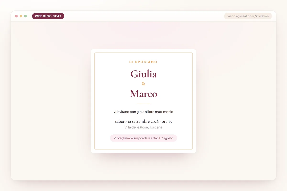 Wedding Seat — Invito – anteprima