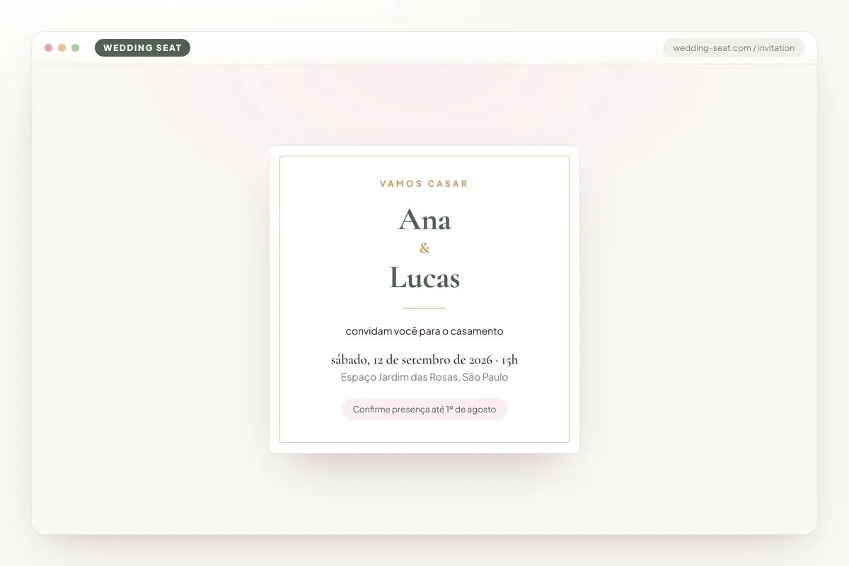 Wedding Seat — Convite – prévia · Sage & Olive