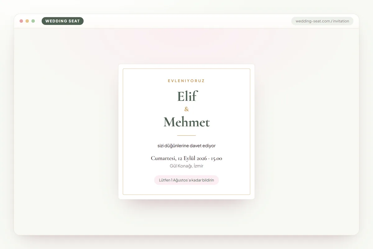 Wedding Seat — Davetiye – önizleme · Sage & Olive