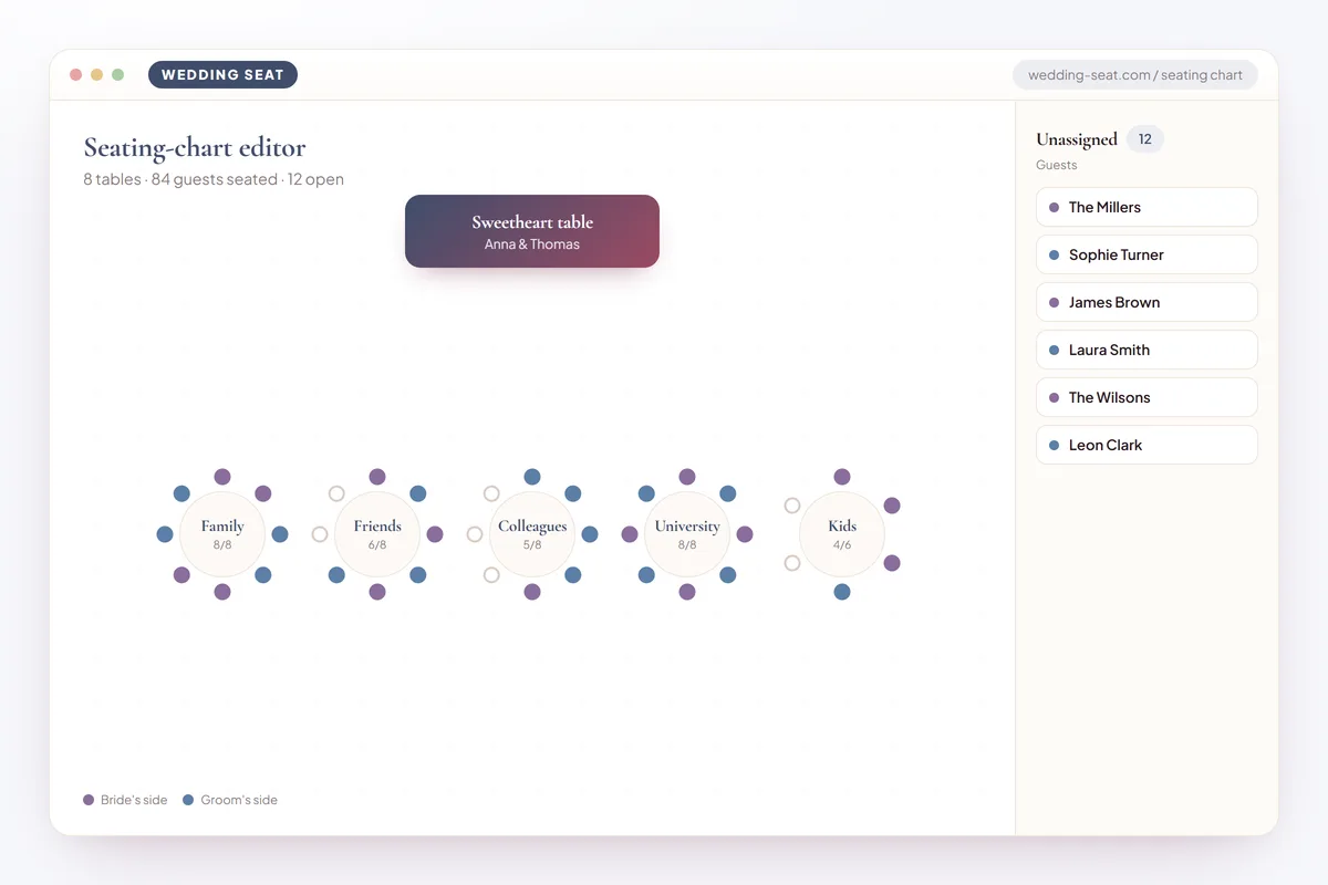 Wedding Seat — Seating-chart editor · Dusk Blue