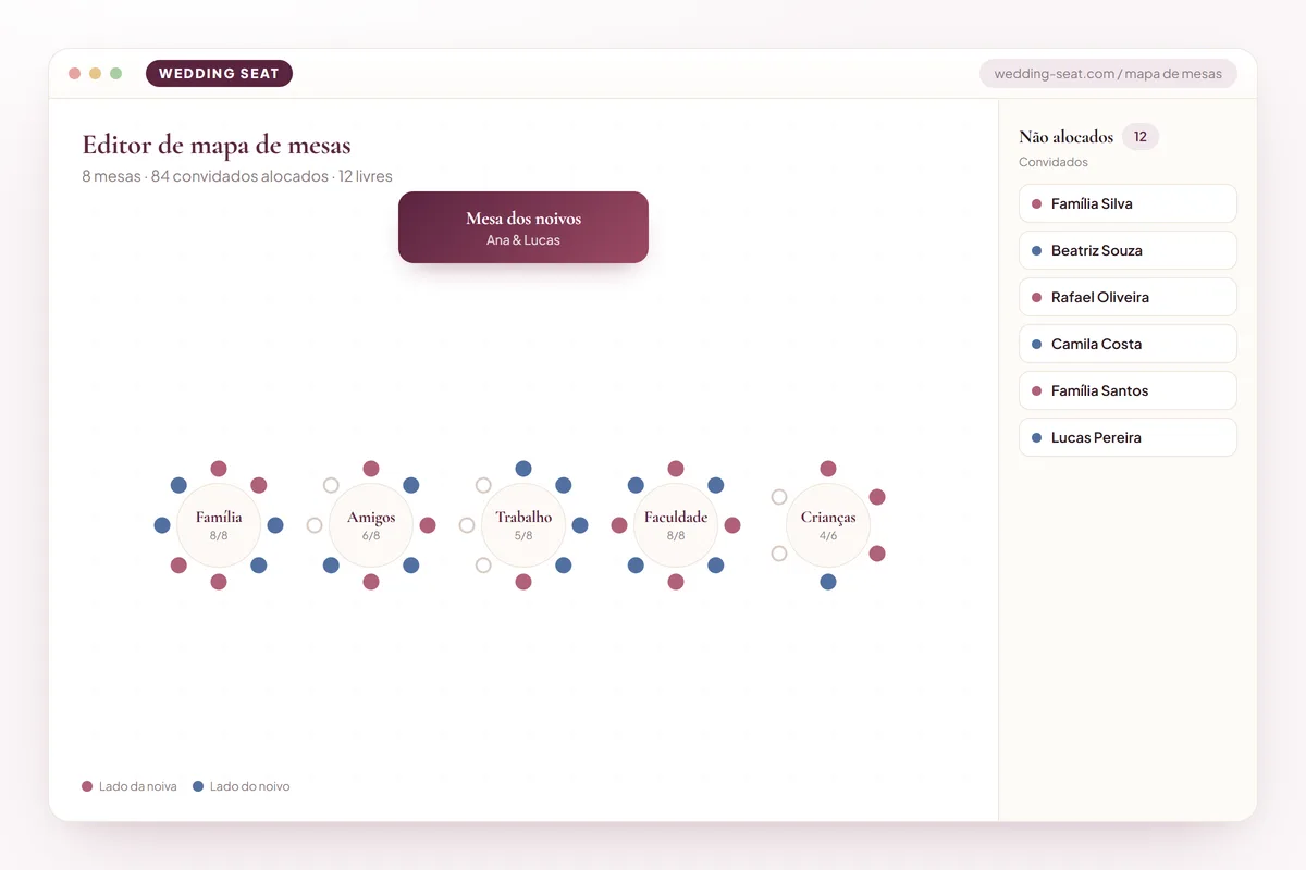 Wedding Seat — Editor de mapa de mesas · Midnight Plum