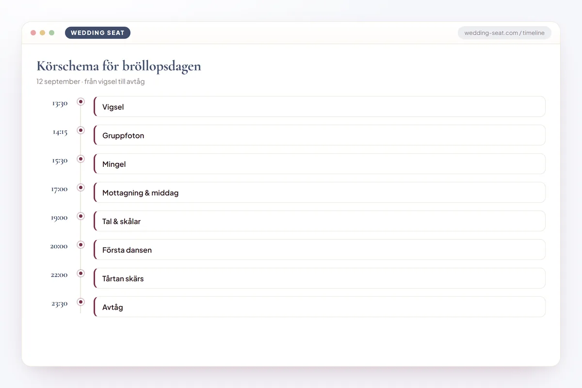 Wedding Seat — Körschema för bröllopsdagen · Dusk Blue